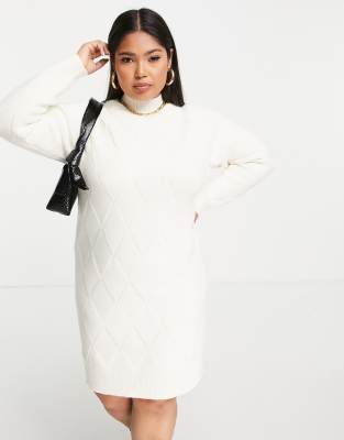 roll neck knitted jumper dress