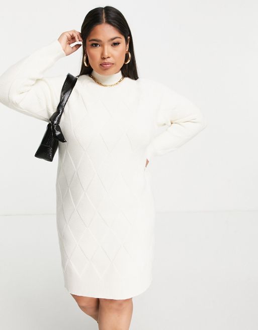 Roll Neck Knitted Jumper Dress