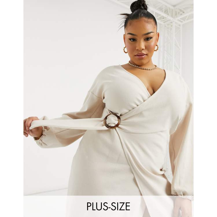 fashion union wrap dress FASHION UNION from ASOS CURVE pink Floral