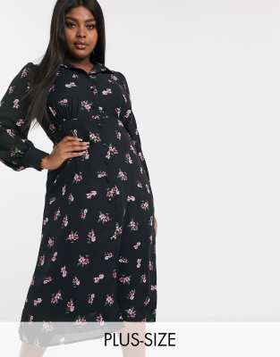 black plus midi dress