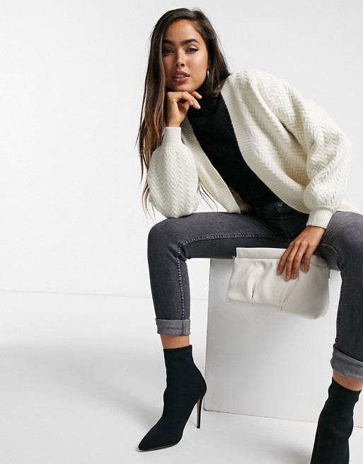 Fashion Union relaxed cardigan in cable knit