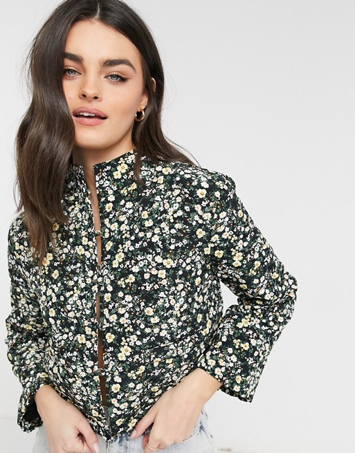 Fashion Union relaxed jacket in quilted ditsy floral co-ord