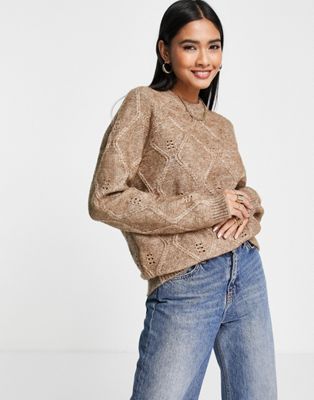 Fashion Union relaxed jumper in cable knit