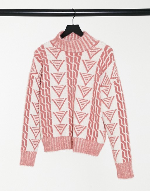 Fashion Union relaxed jumper in triangle knit