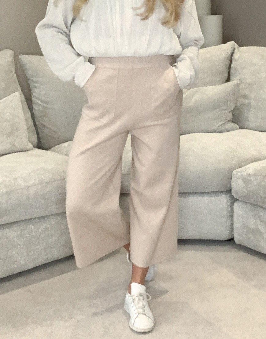 Fashion Union relaxed knitted sweatpants-Neutral