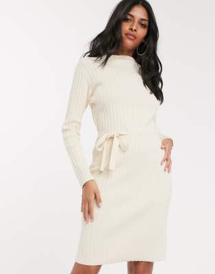 ribbed side tie dress