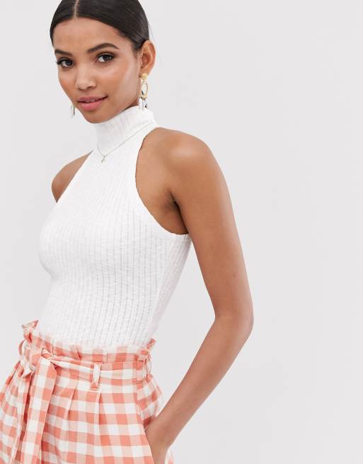 Fashion Union ribbed sleeveless roll neck top ASOS