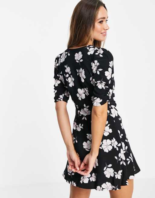 Fashion Union ruched sleeve and button through mini dress, 2 of 4