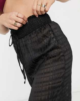 black sheer beach pants