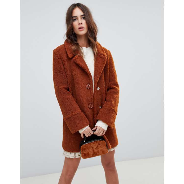 Fashion union teddy on sale coat