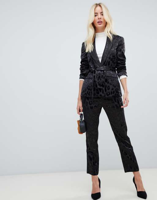 Fashion Union blazer & pants in satin leopard co-ord, 3 of 3