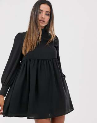 high neck smock dress