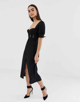 fashion union structured corset midi dress