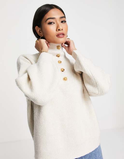 Fashion Union – Sweter z guzikami przy kołnierzu, część zestawu