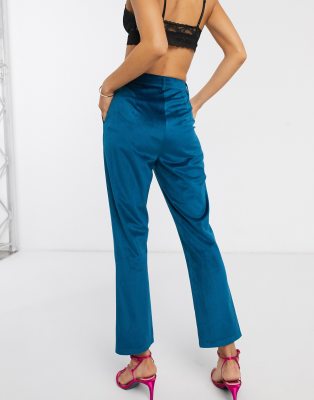 teal velvet pants