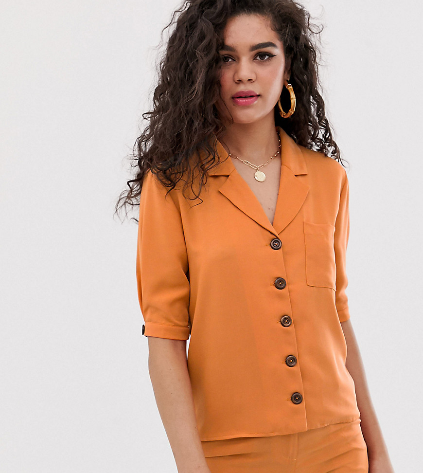 Fashion Union Tall - Blouse met korte mouwen, combi-set-Oranje