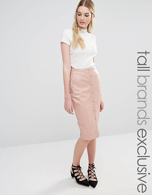 Fashion Union Tall Button Down Midi Skirt