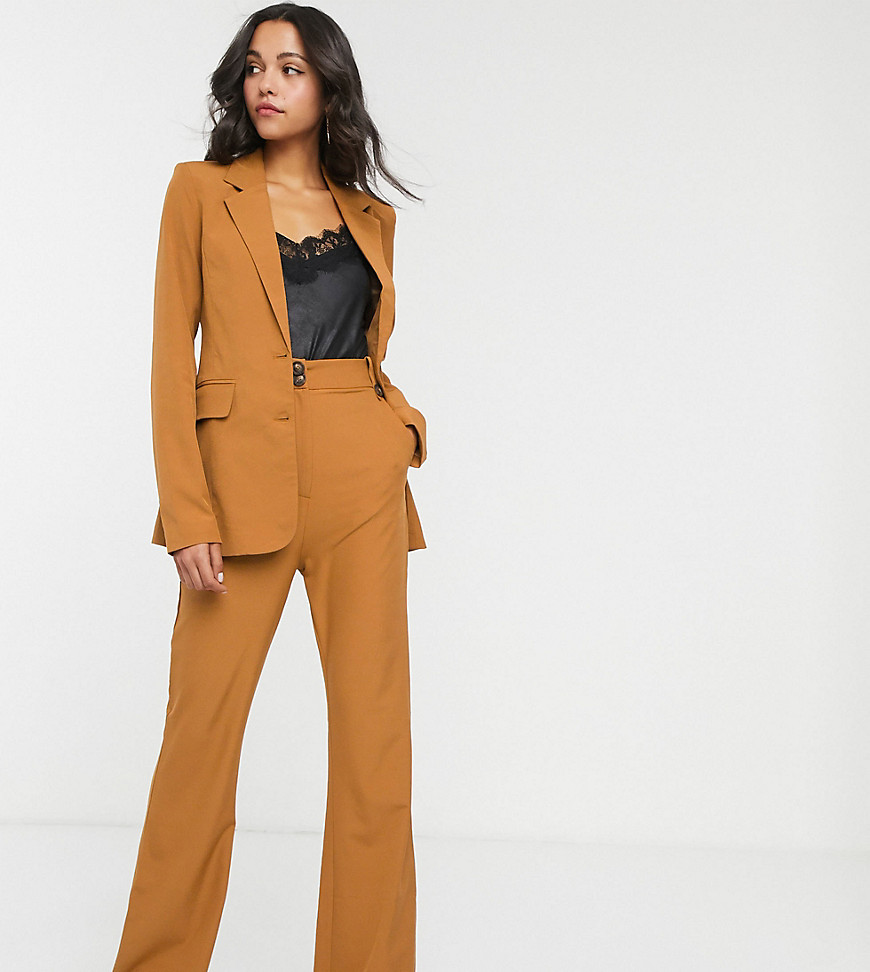 Fashion Union Tall - Combi-set van broek met wijde pijpen in lichtbruin