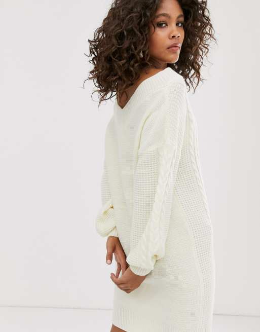 Oversized cable clearance knit jumper dress