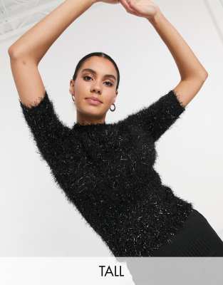 short sleeve fluffy jumper