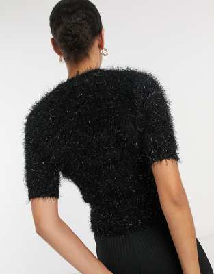 short sleeve fluffy jumper