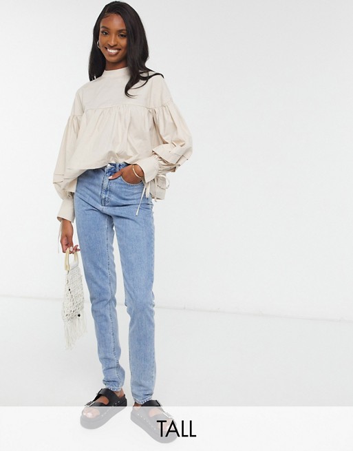 Fashion Union Tall smock blouse with tie sleeves