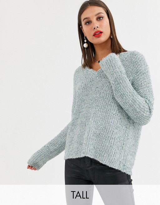 Fashion Union Tall tinsel knit relaxed jumper