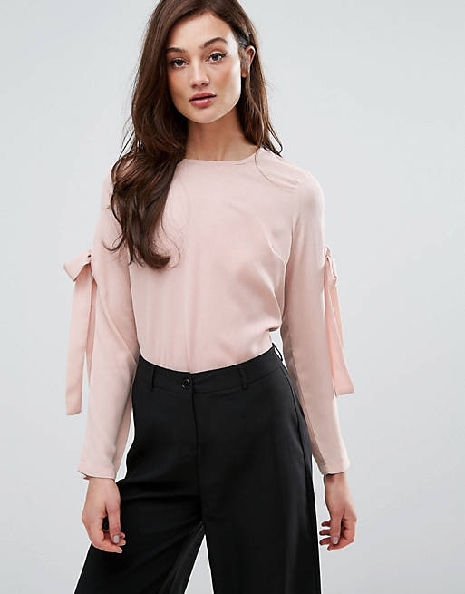 Fashion Union Top With Bow Arm Detail