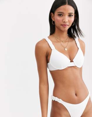 white bikini top underwire