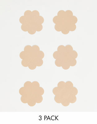 Fashionkilla Fashionkilla adhesive 3 pack nipple covers in beige-Pink
