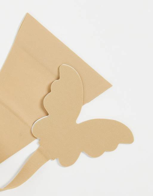 Fashionkilla adhesive glam invisible thong with back in beige
