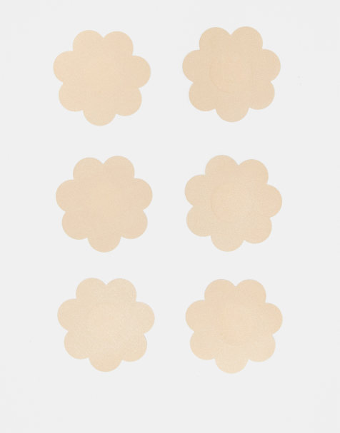 Fashionkilla – Beige självhäftande nipple covers, 3-pack - view 1