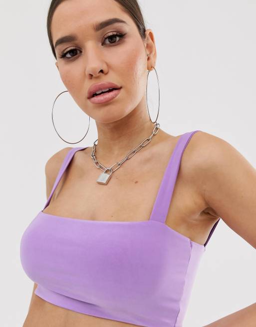 Fashionkilla cami crop top in lilac ASOS