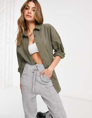Fashionkilla - Camicia oversize color kaki