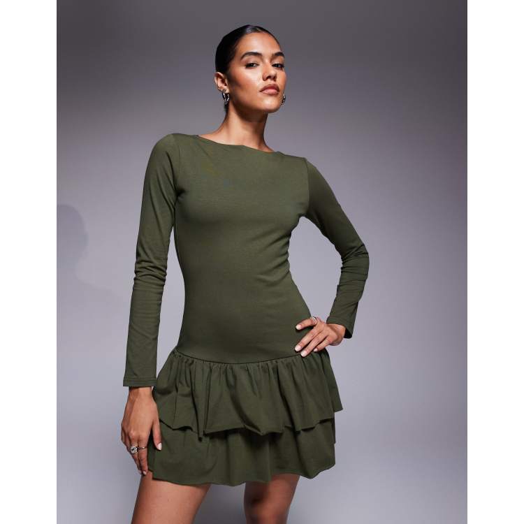 knee length dresses for ladies Harvest Line Fit and Flare Mini Dress in Brown Floral main image 1