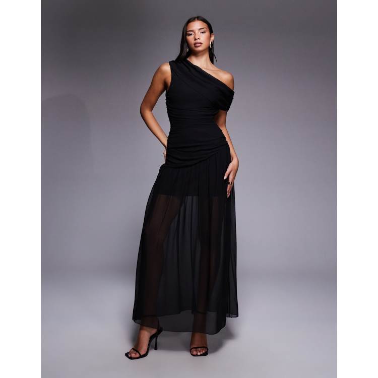Fashionkilla exclusive chiffon off shoulder asymmetric hem
