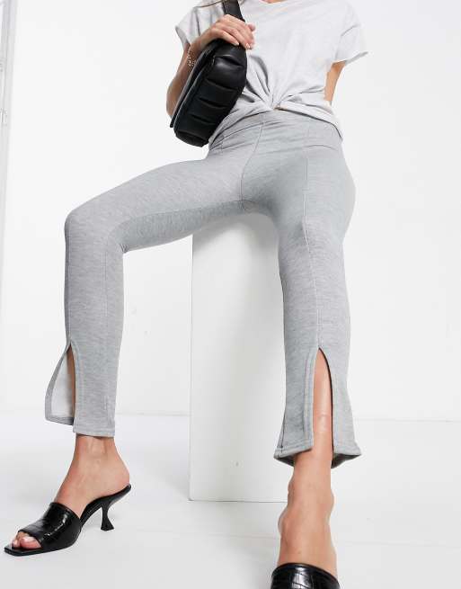 Fashionkilla Fitted Sweatpants With Slit In Gray Asos 