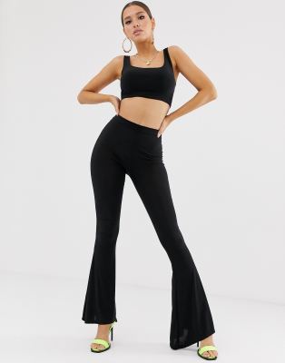 Fashionkilla flared trouser in black