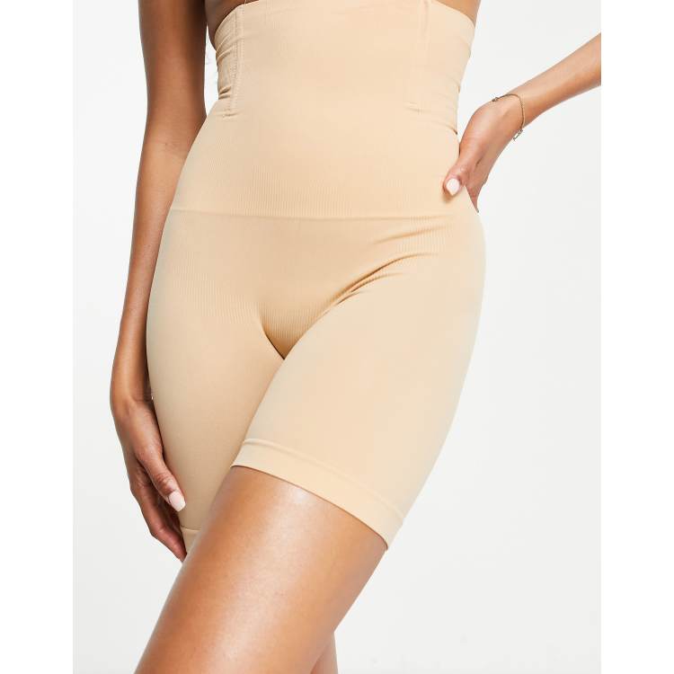 Fashionkilla glam high waisted shaping shorts in beige