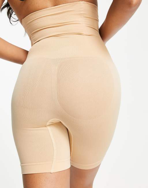 Comfia Shapewear Shorts High Waist Body Shaper (Large, Beige)