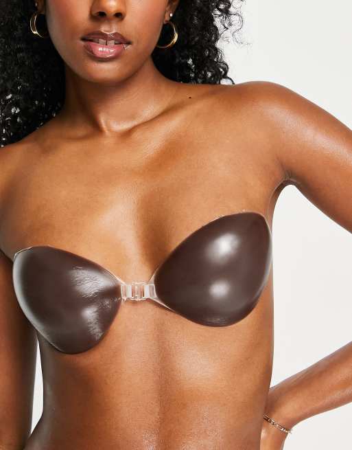 Fashionkilla glam stick on push up bra in brown