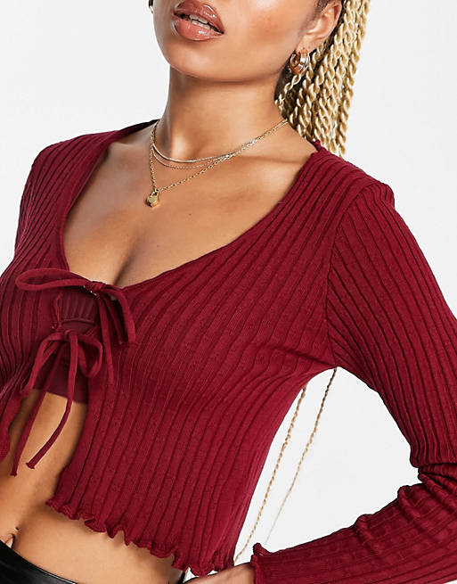  Fashionkilla knitted cardigan co ord in berry 