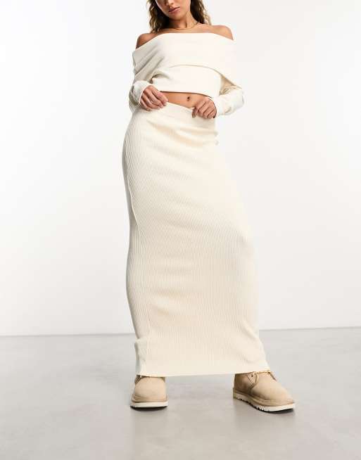 Plain white best sale maxi skirt