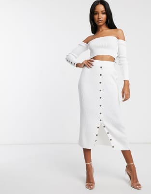 white bodycon co ord