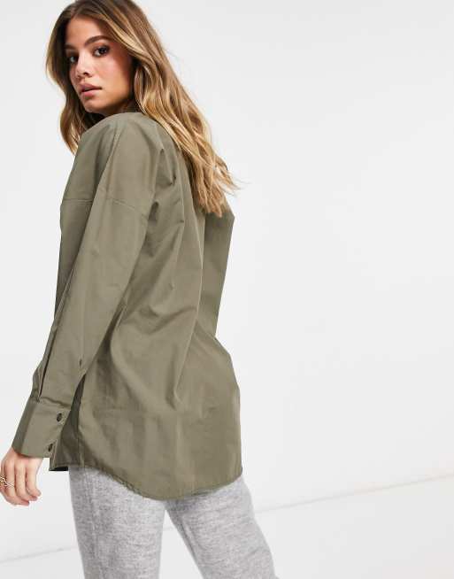 Fashionkilla – Koszula oversize w kolorze khaki, 2 z 4