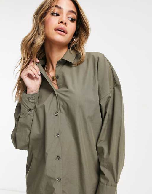Fashionkilla – Koszula oversize w kolorze khaki, 3 z 4