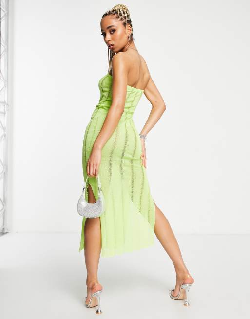 Neon green tube clearance dress