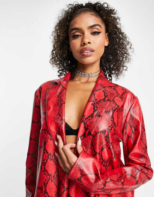 Red on sale snakeskin coat