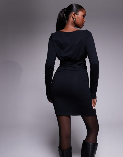 black long sleeve puff dress Love Letters | Black Puff-Sleeve Maxi Dress