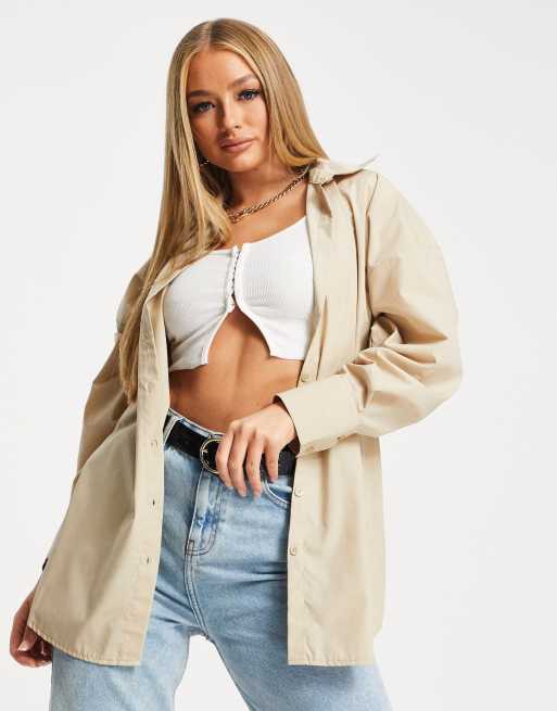 Fashionkilla – Oversize-Hemd in Stone